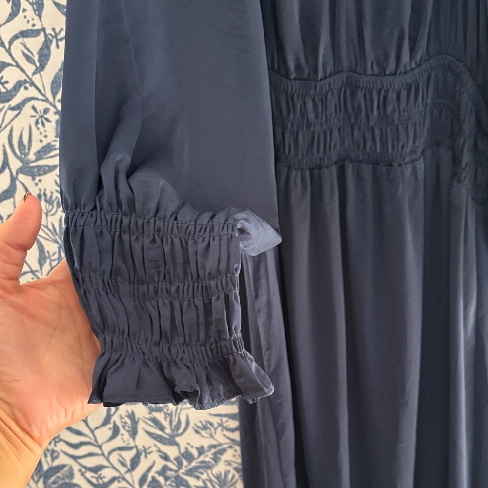 Vici Navy Long Sleeve Tiered Maxi Dress - Picture 2 of 4